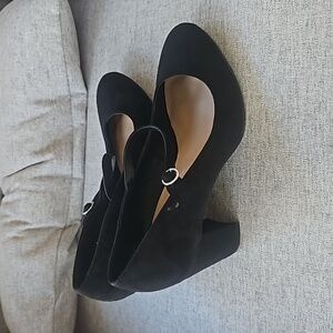 Torrid black suede block heels